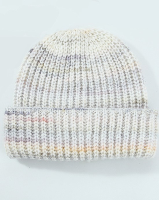 Wool knit cap women's versatile warm fall and winter gradient flap wool cap cold cap