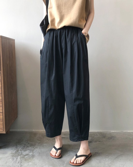 Elastic waist wide leg pants for women's thin Korean version loose new lazy casual pants