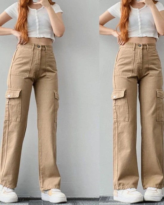 2024 new versatile casual pants mid-waist three-dimensional pockets pants waisted workers Dress Pants