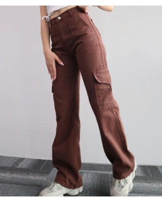 2024 new versatile casual pants mid-waist three-dimensional pockets pants waisted workers Dress Pants