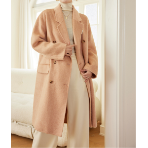 Autumn and winter high-end cocoon shaped double-sided woolen coat, women's simple temperament, long loose wool coat