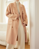 Autumn and winter high-end cocoon shaped double-sided woolen coat, women's simple temperament, long loose wool coat