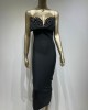 Hot New Bandage Dress Fashion Elegant Black Sequins Sheath Long Party Dresses