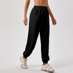 Autumn and winter high-waisted sweatpants women loose straight leg sports pants casual running with all out girt leg pants women