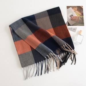 Women's imitation cashmere scarf fashion commute simple checkerboard cold warm scarf