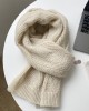 Women's warm solid color knitted wool herringbone thick scarf