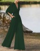 Solid color fashion jumpsuit in spring and summer, inclined waist and commuter jumpsuit.